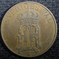 Sweden Oscar II Bronze 1907 EB 5 Öre  KM# 770 (23 171)