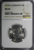 German-Democratic Republic Aluminum 1975-A 2 Mark NGC MS64 TOP GRADED KM#48 (69)