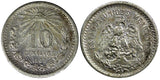 Mexico ESTADOS UNIDOS MEXICANOS Silver 1907 M 10 Centavos KM# 428 (391)