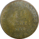 Italian States KINGDOM OF NAPOLEON Billon 1810 M 10 Centesimi C# 4 (23 495)