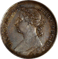 Great Britain Victoria Bronze 1886 Farthing  Britannia KM# 753 (14 882)