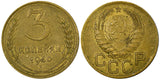 RUSSIA USSR Aluminum-Bronze 1940 3 KOPECKS Y# 107 (21 070)