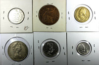 WORLD COINS LOT OF 20 Coins 1917-1993 Identified 2 x 2 Cardboard (18 111)