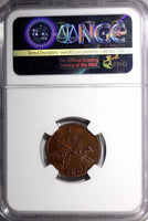 SWEDEN Gustaf IV Copper 1805 1/12 Skilling NGC MS64 RB TOP GRADED KM# 563 (075)