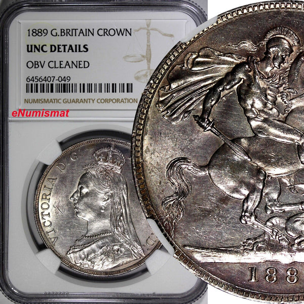 Great Britain Victoria Silver 1889 Crown NGC UNC DETAILS 38.61mm KM# 765 (049)