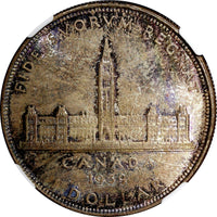 Canada George VI Silver 1939 $1.00 Dollar NGC MS63 NICE TONED Royal Visit KM# 38