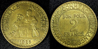 France Aluminum-Bronze 1925 2 Francs French Chamber KM# 877 (23 600)