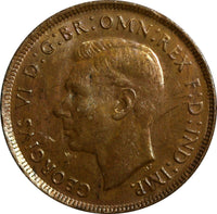 Australia George VI Bronze 1944 1 Penny UNC KM# 36