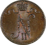 Finland Nicholas II Copper 1898 1 Penni aUnc Choice Details KM# 13 (20 791)