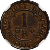 Denmark Frederik VIII Bronze 1910 VBP, GJ 1 Ore NGC MS62 BN KM# 804 (012)