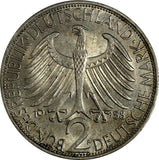Germany - Federal Republic 1958 F 2 Mark Max Planck UNC Toning KM# 116(15 339)