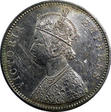 India-British Silver Victoria1877 B (Bombay)  Rupee aUNC KM# 492 First Year Type