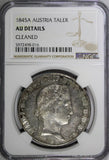 Austria Ferdinand I Silver 1845 A 1 Taler Viena Mint NGC AU Details KM# 2240 (6)