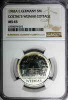 Germany-Democratic Rep.1982 A 5 Mark Goethe's Weimar Cottage NGC MS65 KM#85(010)