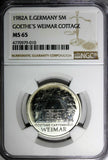 Germany-Democratic Rep.1982 A 5 Mark Goethe's Weimar Cottage NGC MS65 KM#85(010)