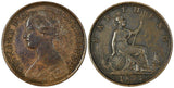 Great Britain Victoria Bronze 1873 Farthing  LAST YEAR TYPE KM# 747.2 (21 136)