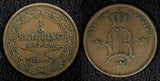 SWEDEN Oscar I Copper 1844 1/3 Skilling Mintage-226 368 KM# 657 (547)