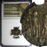 EASTERN ROMAN ARCADIUS AD 383-408 AE4 Nummus /Three emperors Spears NGC (044)