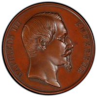 FRANCE Bronze Medal 1855 Paris World Fair Napoleon Emperor 60mm PCGS SP65 D-234
