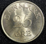 Denmark Frederik IX Copper-Nickel 1957  25 Øre GEM BU COIN KM# 842.2 (23 853)