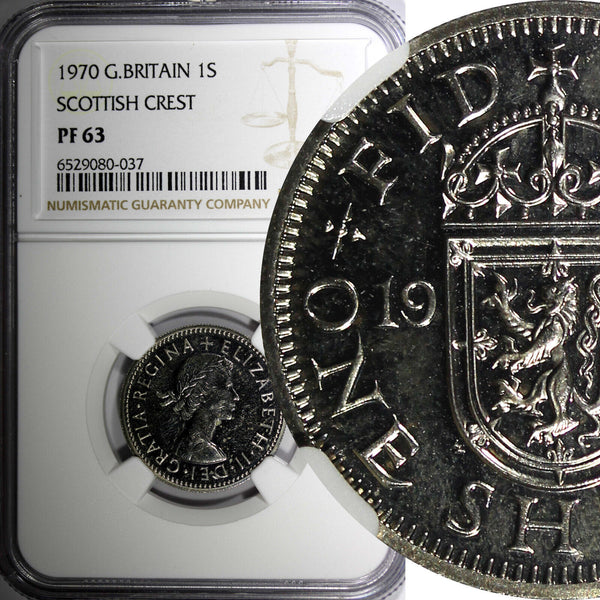 Great Britain Elizabeth II Proof 1970 1 Shilling NGC PF63 Scottish Crest KM#905