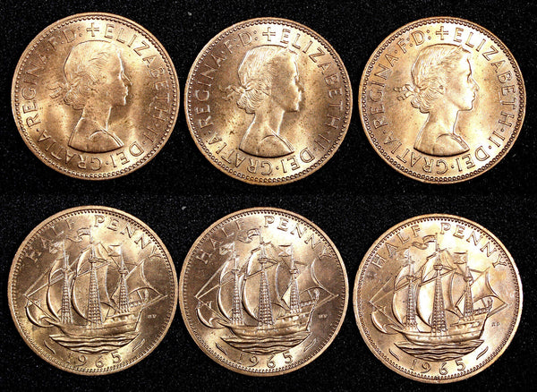 GREAT BRITAIN Elizabeth II 1965 1/2 Penny KM# 896 RANDOM PICK (1 Coin)