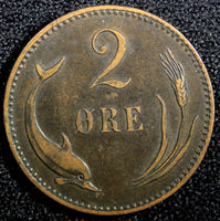 Denmark Christian IX Bronze 1897 VBP 2 Ore  KM# 793.2 (23 776)