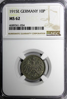 Germany - Empire Wilhelm II  1919 E 10 Pfennig NGC MS62 TOP GRADED  KM# 12 (054)