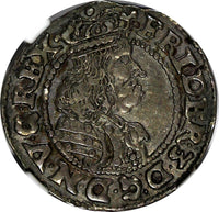 Denmark GLÜCKSTADT Silver 1667 1/16 Speciedaler NGC AU50 TOP GRADED KM# 54.1 (7)