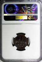 Germany BREMEN Copper 1866 2-1/2 Schwaren NGC MS63 BN Mintage-72,000 KM234 (127)