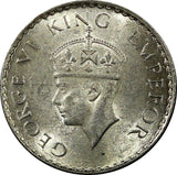 India-British George VI Silver 1940 (B) 1/4 Rupee Bombay UNC KM# 545 (22 336)