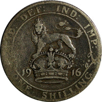 Great Britain George V (1910-1936) Silver 1916 1 Shilling KM#816 (14 550)