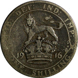Great Britain George V (1910-1936) Silver 1916 1 Shilling KM#816 (14 550)