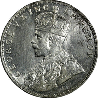 India-British George V Silver 1919 (B) 1 Rupee aUNC Mint Luster KM# 524 (18 819)