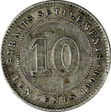 Straits Settlements Victoria Silver 1899 10 Cents KM# 11 (19 904)