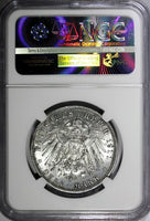 Germany BAVARIA-90TH BIRTHDAY 1911 D 3 Mark NGC UNC DETAILS KM# 998 (023)