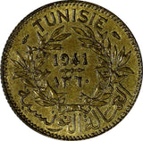 Tunisia 1360 (1941) 1 Franc Chambers of Commerce  UNC Mint Luster KM# 247 (350)