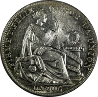 Peru Silver 1934 1 Sol  37mm KM# 218.2 (18 262)