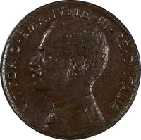 Italy Vittorio Emanuele III Bronze 1915 R 1 Centesimo  KM# 40 (19 809)