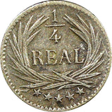 Guatemala Silver 1896  1/4 Real Toned KM# 162 (22 689)