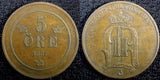 SWEDEN Oscar II (1872-1907) Bronze 1887 5 ORE Mintage-250,641 KM# 736 (22 965)