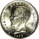 SWEDEN Gustaf V Silver 1932 G 1 Krona NGC MS65 1 GRADED HIGHEST KM# 786.2 (037)