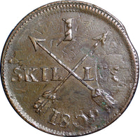 SWEDEN COPPER 1802  1 SKILLING OVERSTRUCK ON 2 ORE S.M. 1743-1768  KM#566 (2435)