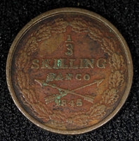 Sweden Oscar I Copper 1845 1/3 Skilling Mintage-192.240 KM# 657 (515)