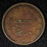 Sweden Oscar I Copper 1845 1/3 Skilling Mintage-192.240 KM# 657 (515)