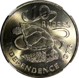Seychelles 1976 10 Rupees Independence NGC  MS67 GEM BU TOP GRADED KM# 28 (011)