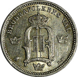 SWEDEN Oscar II Silver 1898 EB 10 Ore XF+ KM# 755 (15 525)