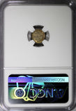Guatemala Silver 1893 1/4 Real NGC MS64 3 STARS Nice Toning KM# 161