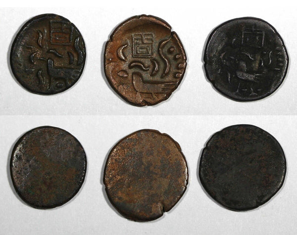 Cambodia Billon LOT OF 3 COINS ND (1847) 2 Pe Hamsa with 'Chi' KM# 11 (20 714)