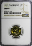 Guatemala Bartolomé de las Cas 1995 1 Centavo NGC MS66 TOP GRADED KM# 275.5 (29)